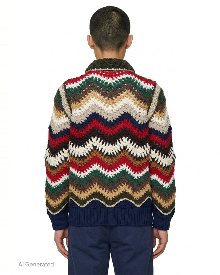Mix Crochet Knit Blouson | sacai | Club21 - back