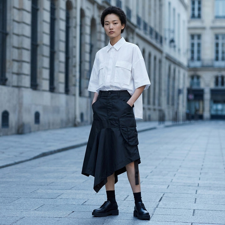Nylon Twill Asymmetric Cargo Skirt | sacai | Club21 - lifestyle