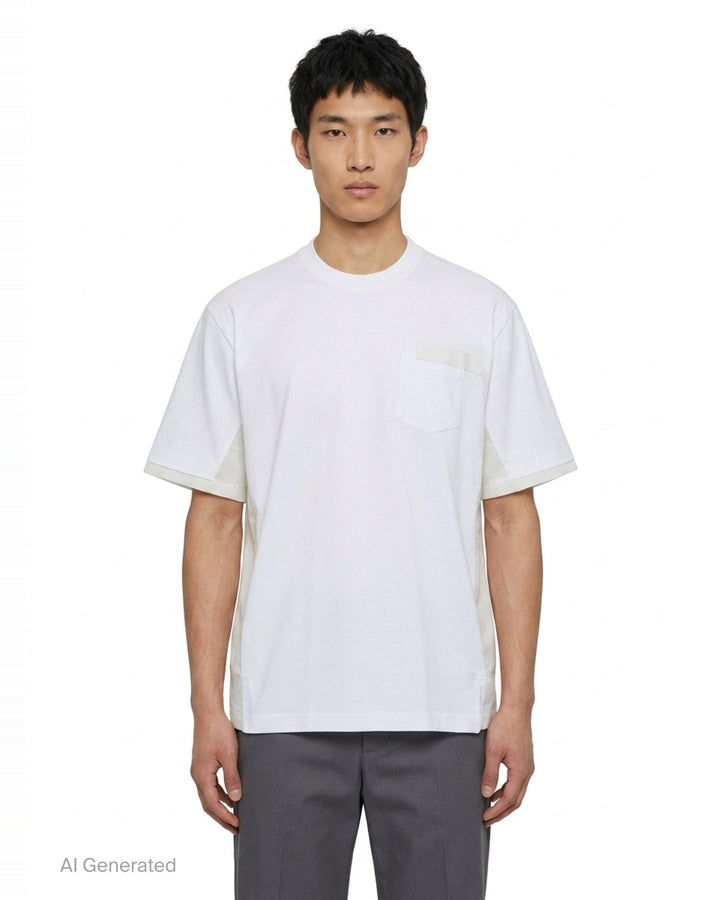 Nylon Twill Cotton Jersey T-Shirt | sacai | Club21 - front