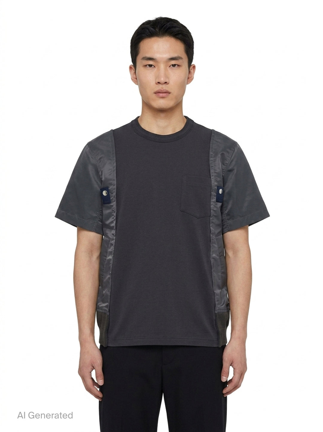 Nylon Twill Cotton Jersey T-Shirt | sacai | Club21 - front