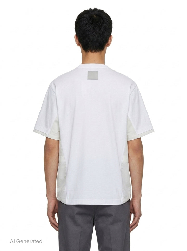 Nylon Twill Cotton Jersey T-Shirt | sacai | Club21 - back
