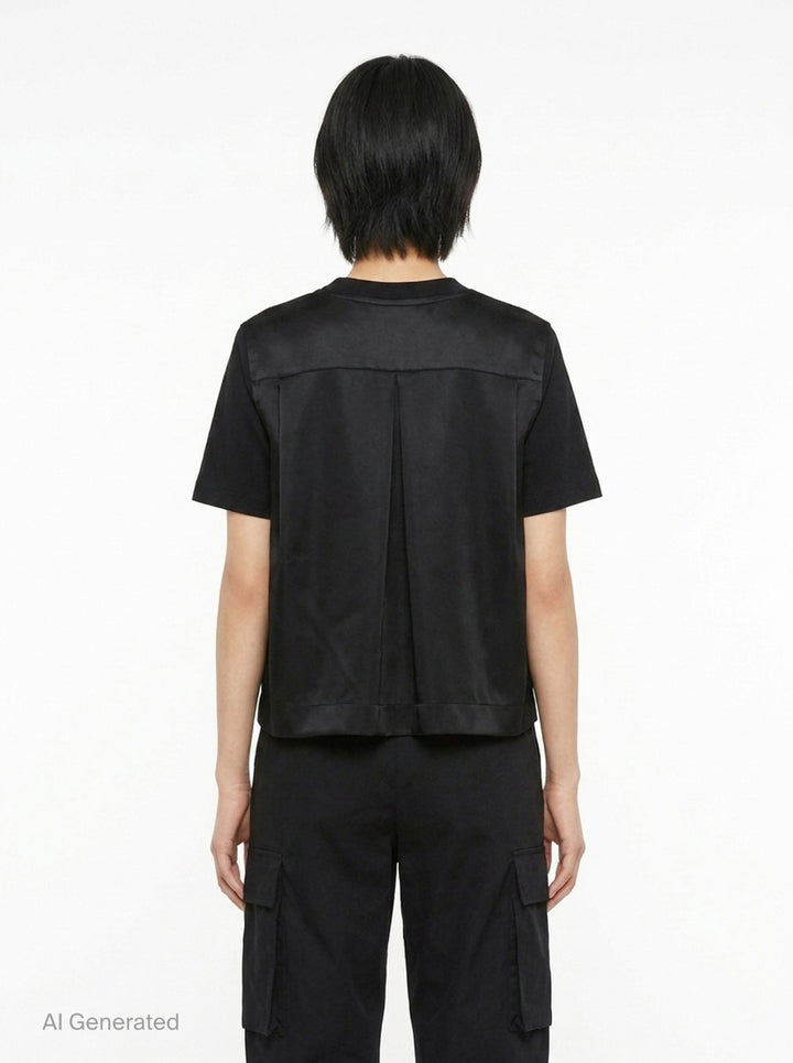 Nylon Twill Cotton Jersey T-Shirt | sacai | Club21 - back