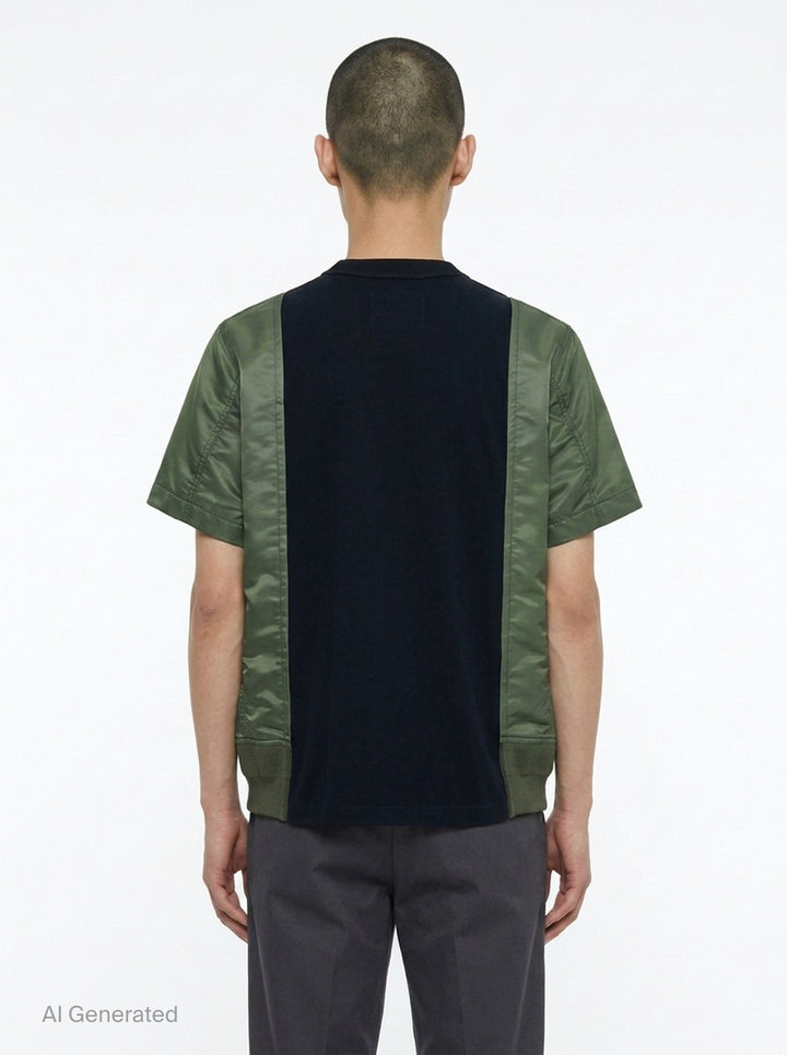 Nylon Twill Cotton Jersey Tee | sacai | Club21 - back