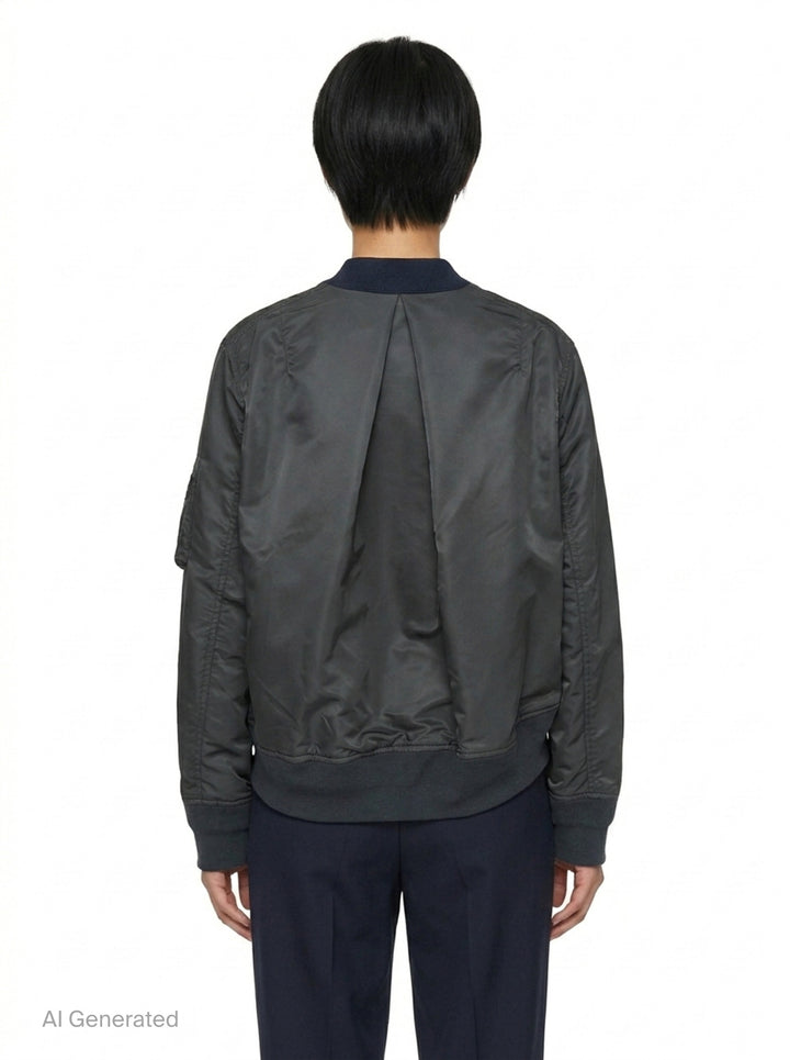 Nylon Twill Cotton Knit Cardigan | sacai | Club21 - back
