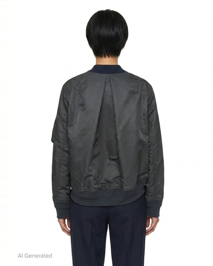 Nylon Twill Cotton Knit Cardigan | sacai | Club21 - back