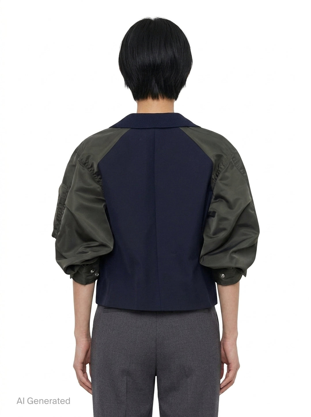 Nylon Twill Suiting Hybrid Jacket | sacai | Club21 - back