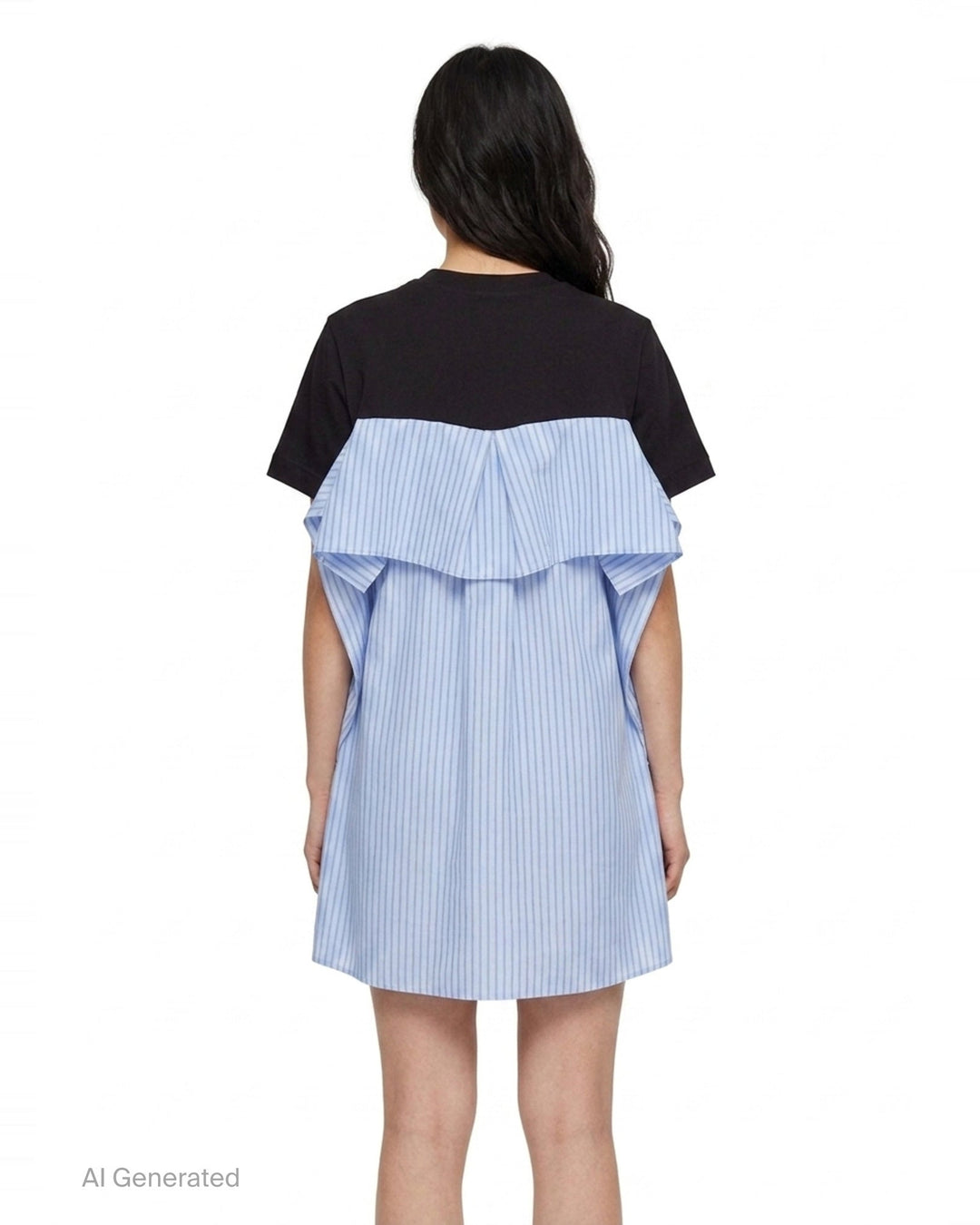 Poplin Cotton Jersey Dress | sacai | Club21 - back