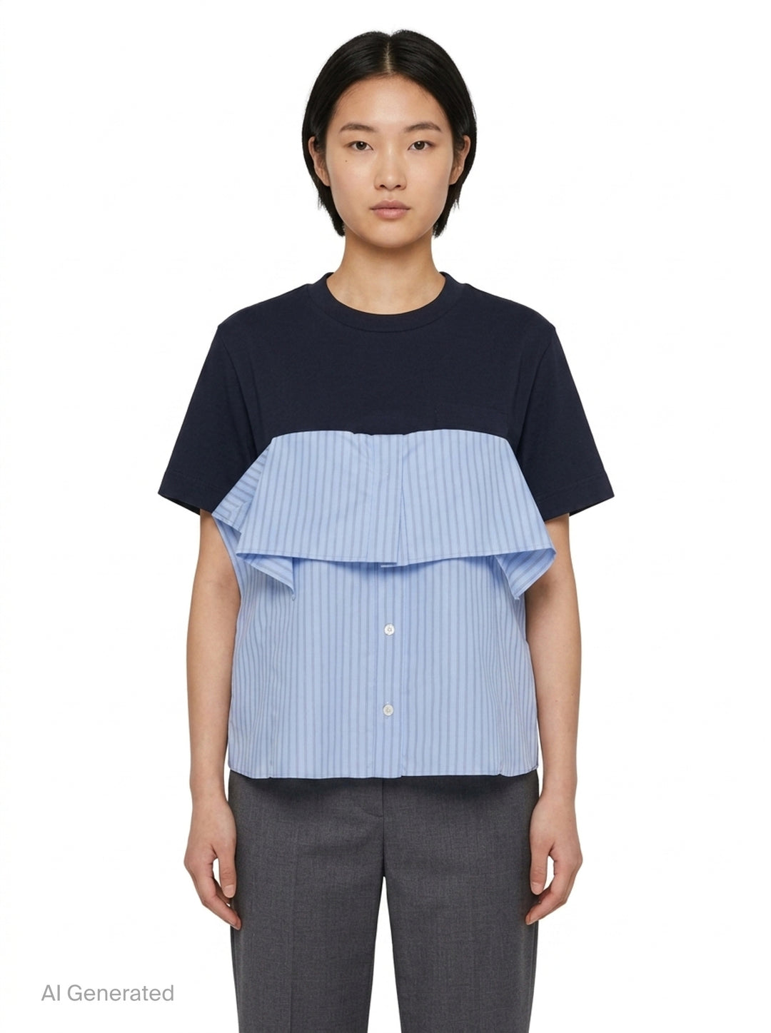 Poplin Cotton Jersey T-Shirt | sacai | Club21 - front