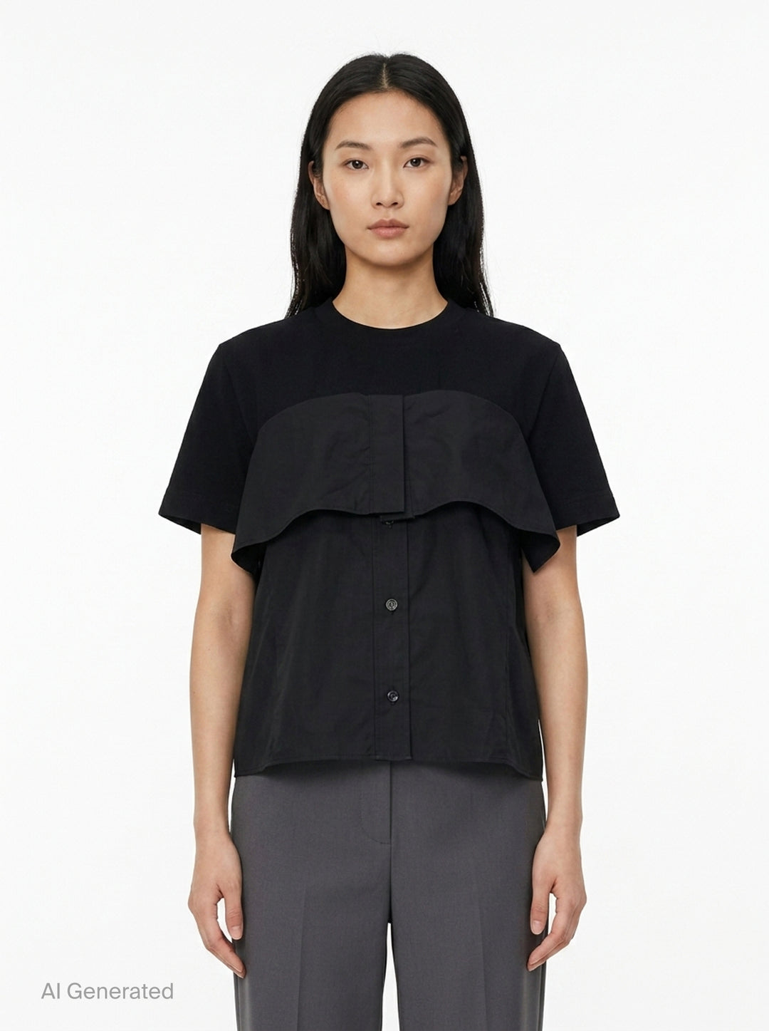 Poplin Cotton Jersey T-Shirt | sacai | Club21 - front