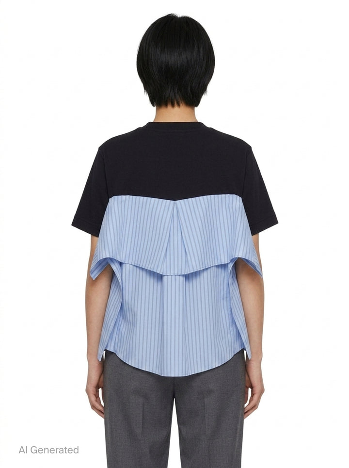 Poplin Cotton Jersey T-Shirt | sacai | Club21 - back