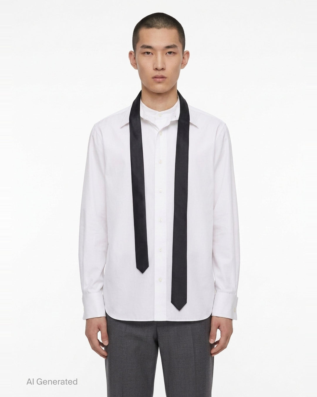 Poplin Shirt with Satin Tie | sacai | Club21 - front