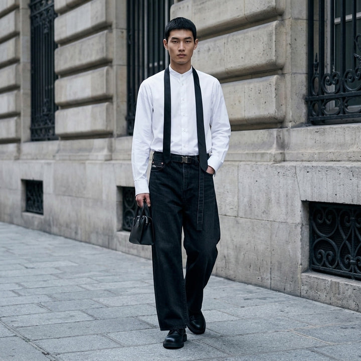 Poplin Shirt with Satin Tie | sacai | Club21 - lifestyle