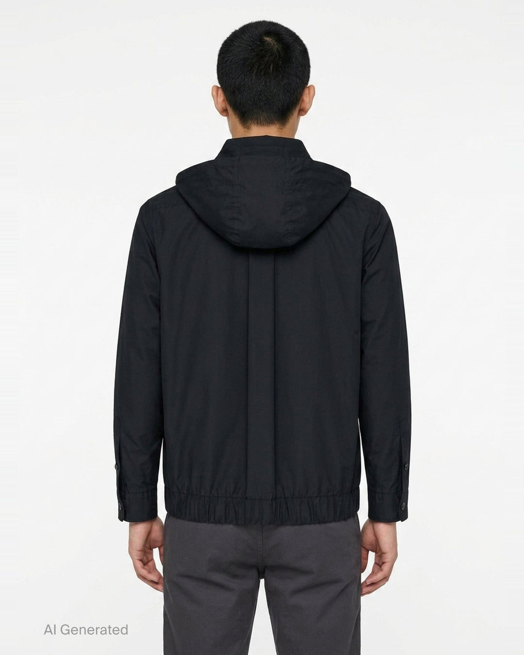 Poplin Striped Hoodie Jacket | sacai | Club21 - back