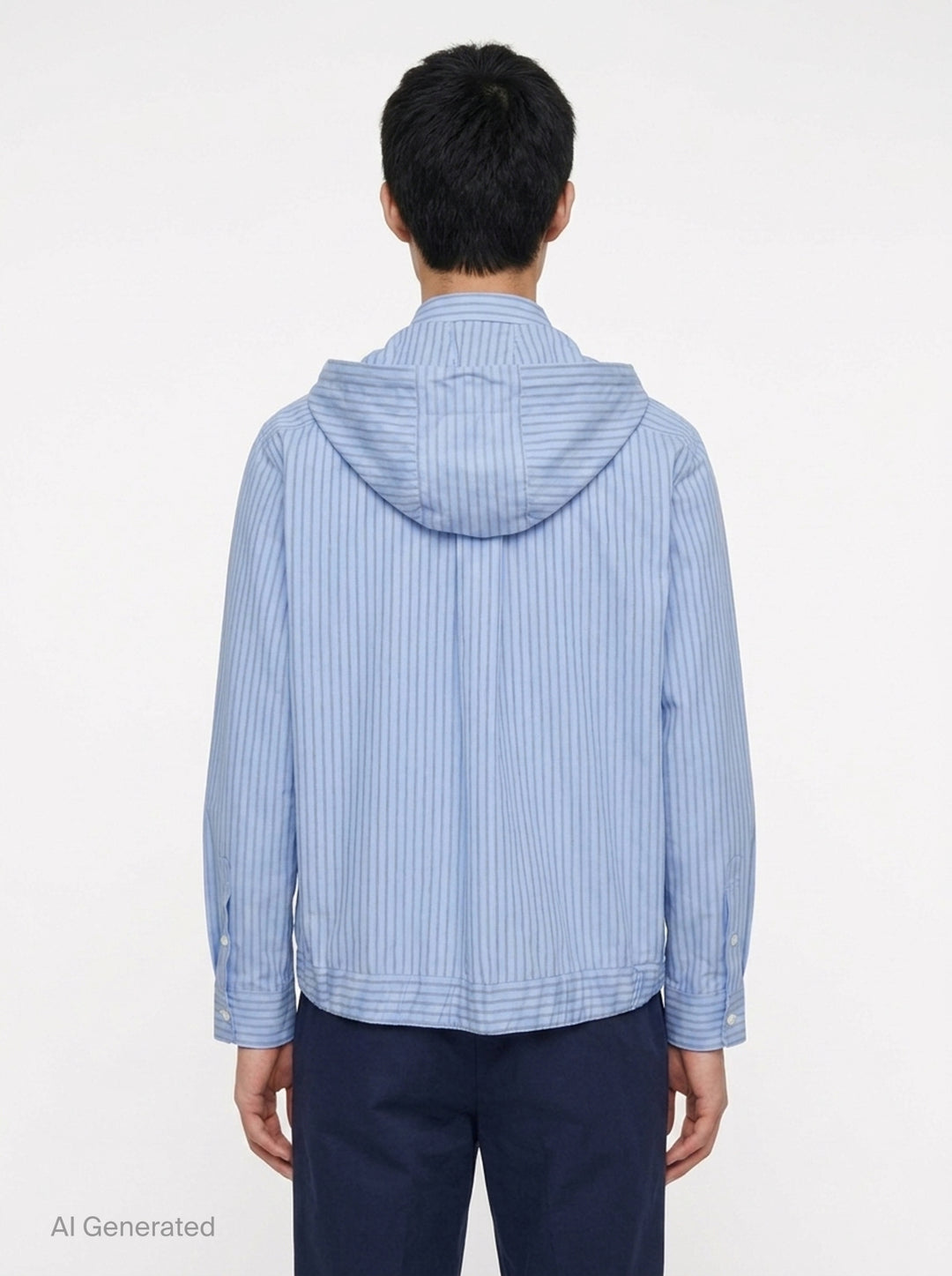 Poplin Striped Hoodie Jacket | sacai | Club21 - back