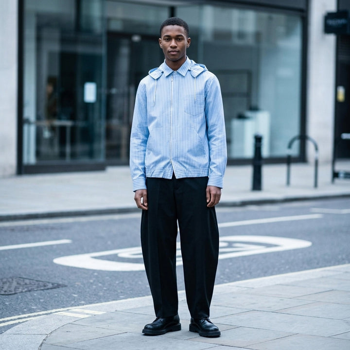 Poplin Striped Hoodie Jacket | sacai | Club21 - lifestyle