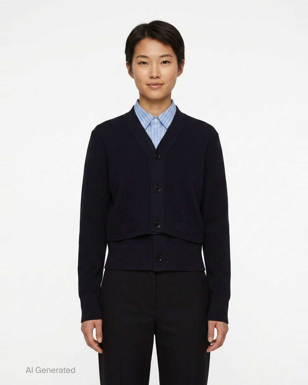 Poplin x Cotton Knit Cardigan | sacai | Club21 - front