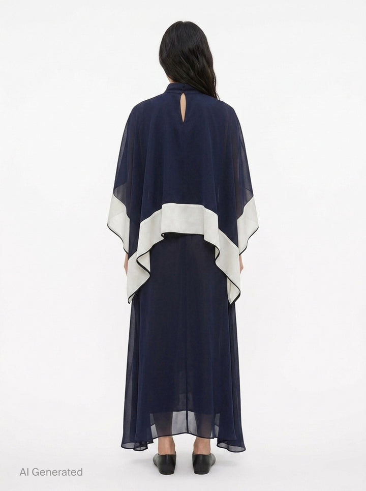 Satin Chiffon Layered Dress | sacai | Club21 - back