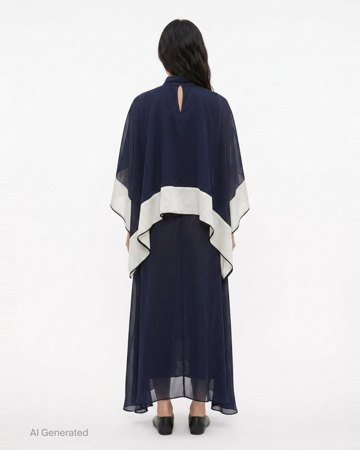 Satin Chiffon Layered Dress | sacai | Club21 - back