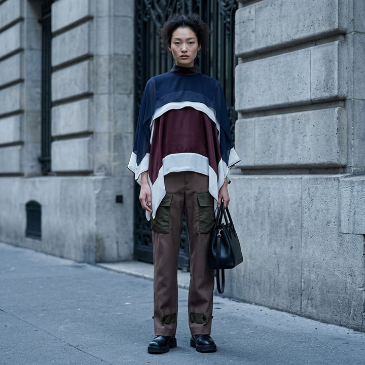 Satin Chiffon Poncho Top | sacai | Club21 - lifestyle