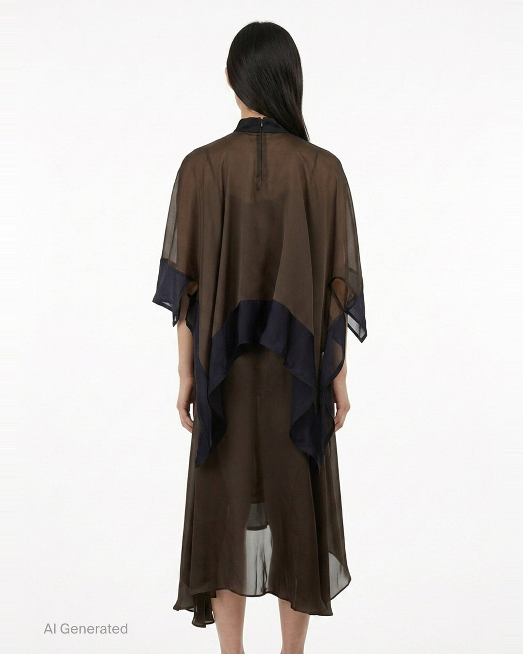 Satin x Chiffon Dress | sacai | Club21 - back