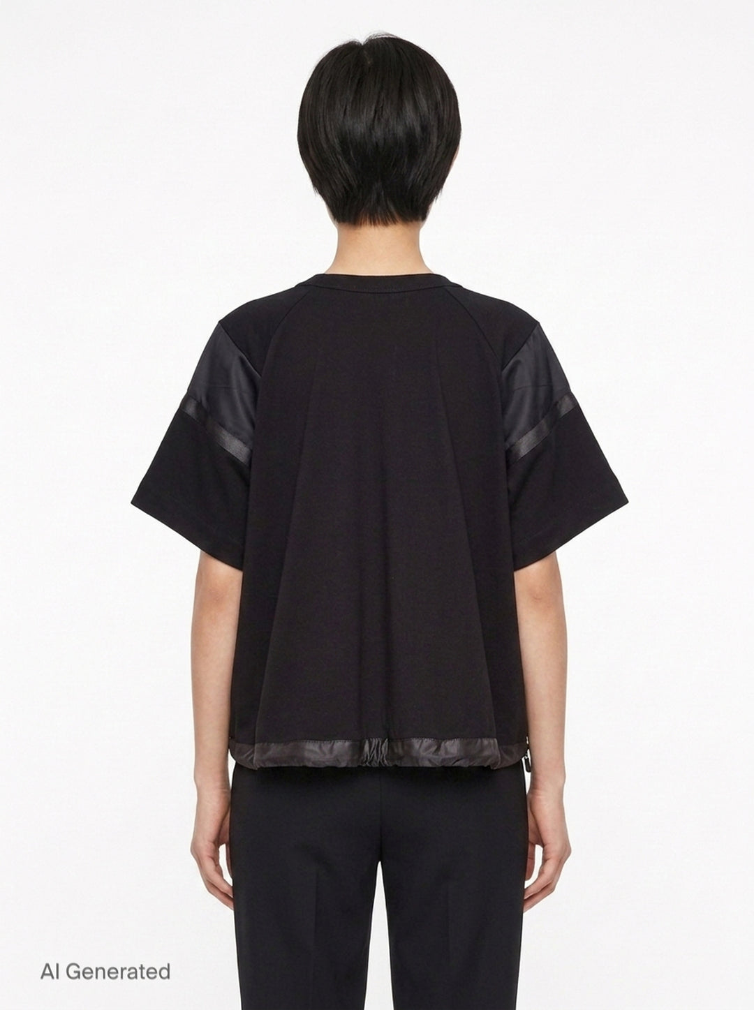 Satin x Cotton Jersey T-Shirt | sacai | Club21 - back