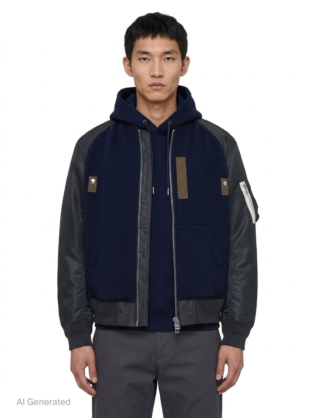 Sponge Sweat Bomber Hoodie | sacai | Club21 - front