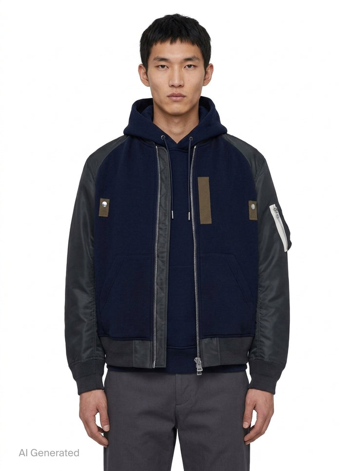 Sponge Sweat Bomber Hoodie | sacai | Club21 - front