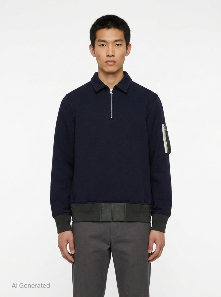 Sponge Sweat Half-Zip Polo | sacai | Club21 - front