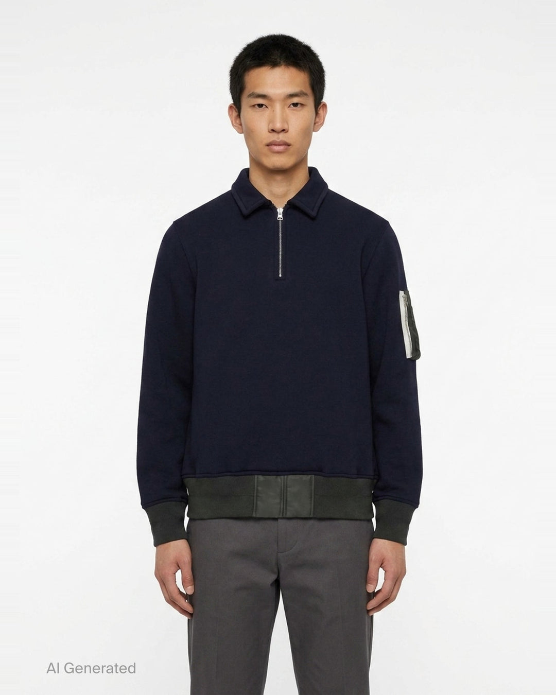 Sponge Sweat Half-Zip Polo | sacai | Club21 - front
