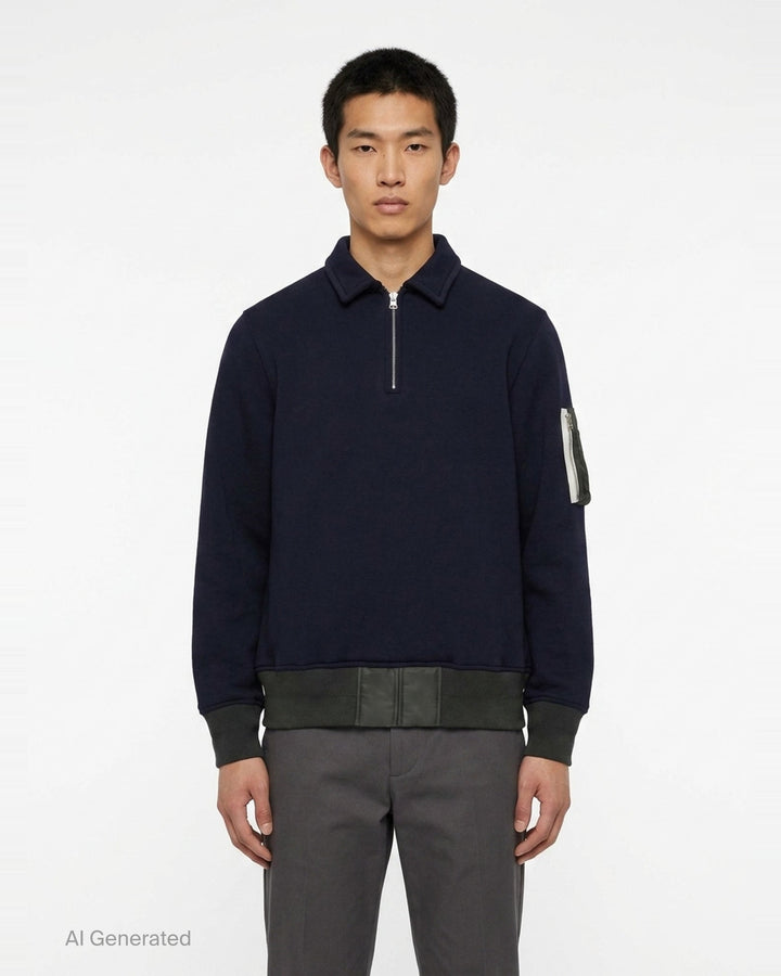 Sponge Sweat Half-Zip Polo | sacai | Club21 - front