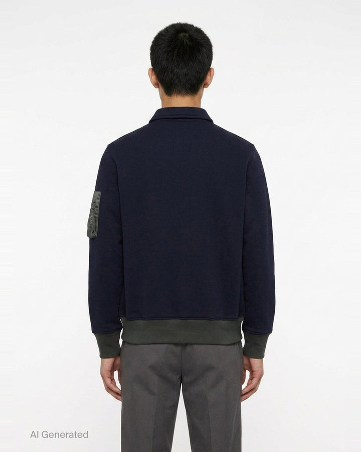 Sponge Sweat Half-Zip Polo | sacai | Club21 - back