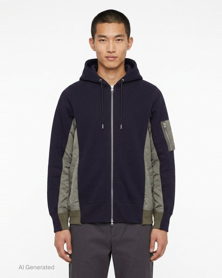 Sponge Sweat Nylon Twill Hoodie | sacai | Club21 - front