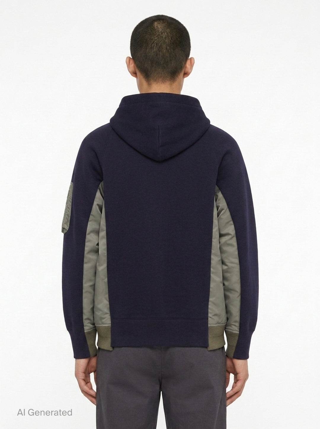 Sponge Sweat Nylon Twill Hoodie | sacai | Club21 - back