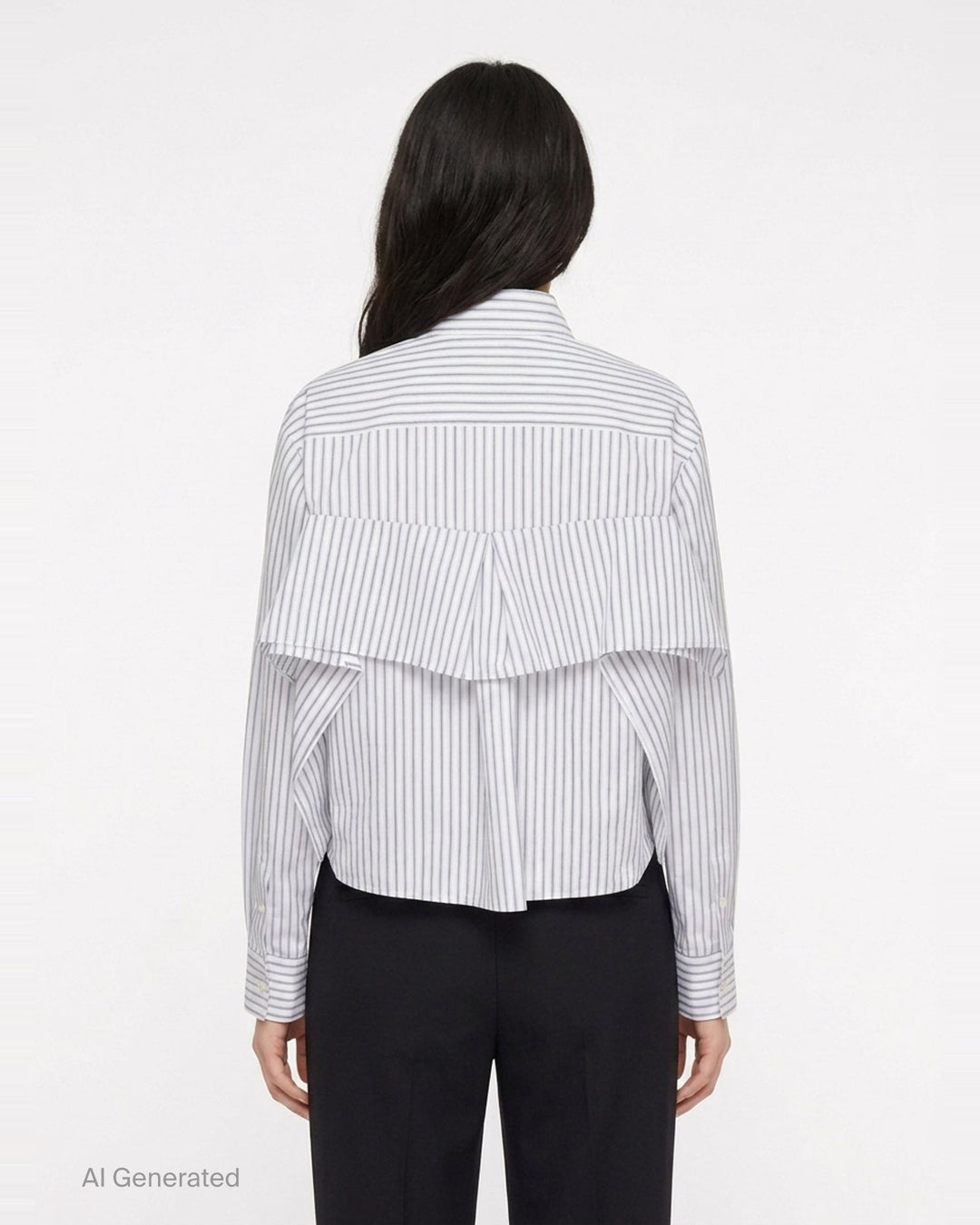 Striped Cropped Poplin Shirt | sacai | Club21 - back