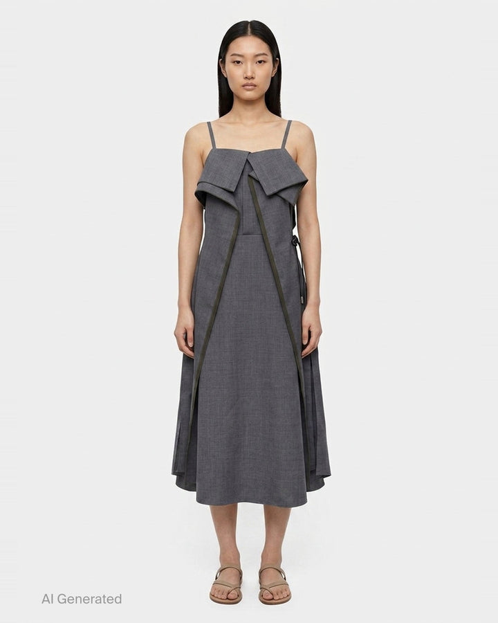 Suiting Midi Dress | sacai | Club21 - front
