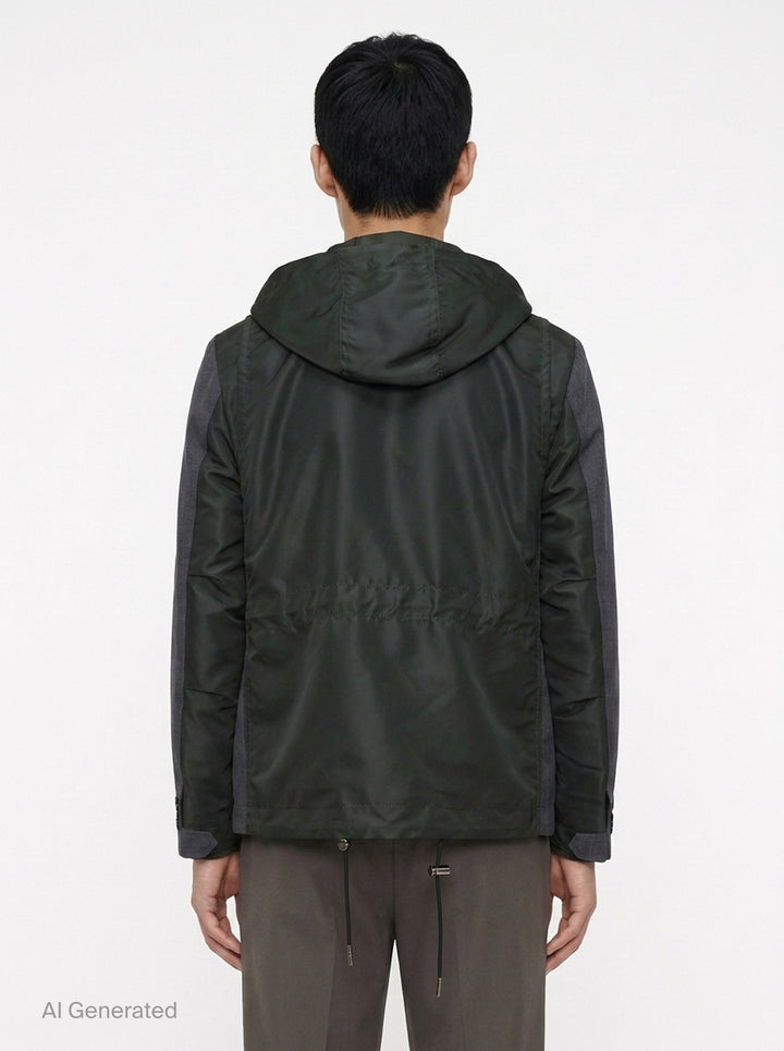 Suiting Nylon Twill Hooded Jacket | sacai | Club21 - back
