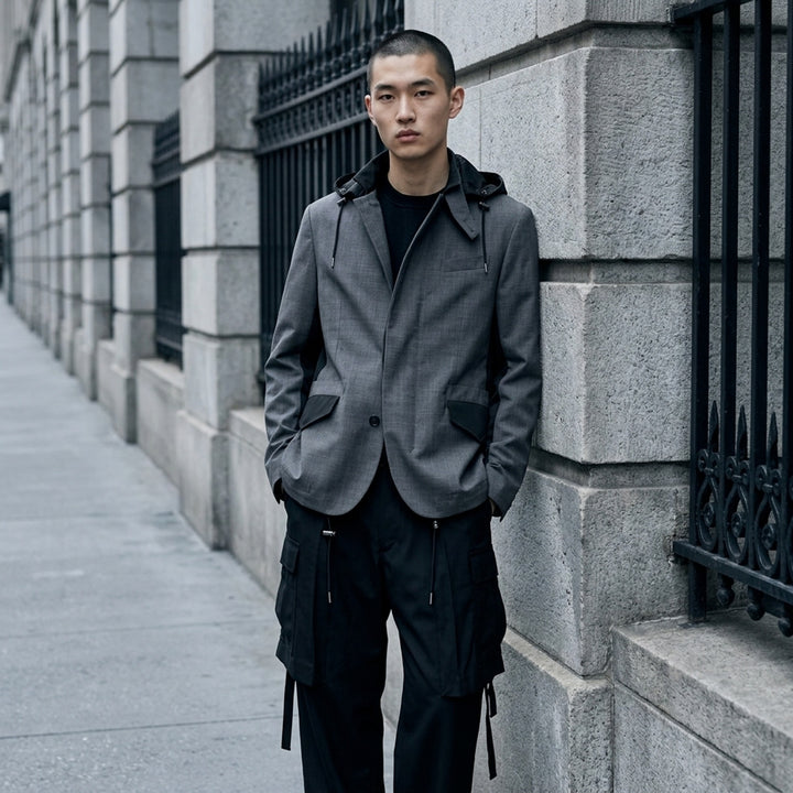Suiting Nylon Twill Hooded Jacket | sacai | Club21 - lifestyle