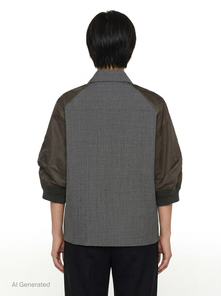 Suiting Nylon Twill Shirt Jacket | sacai | Club21 - back