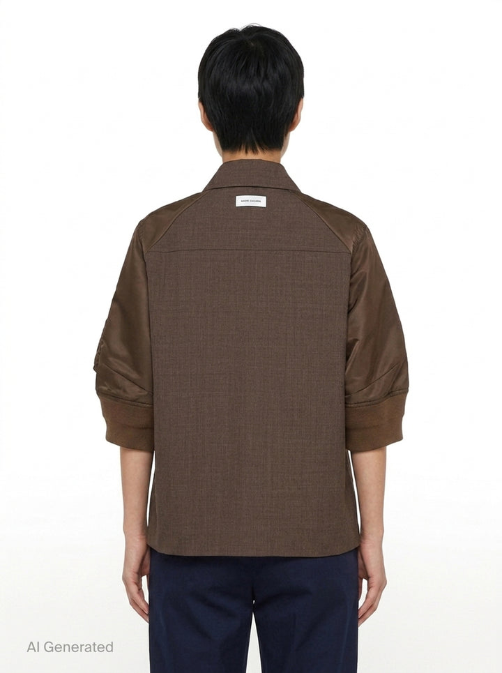 Suiting Nylon Twill Shirt Jacket | sacai | Club21 - back