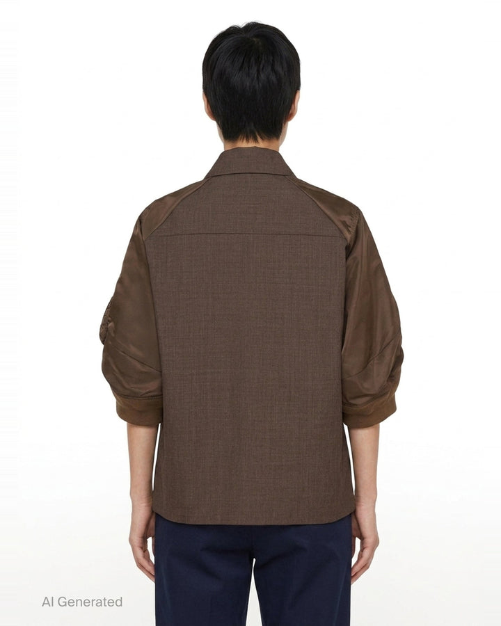Suiting Nylon Twill Shirt Jacket | sacai | Club21 - back