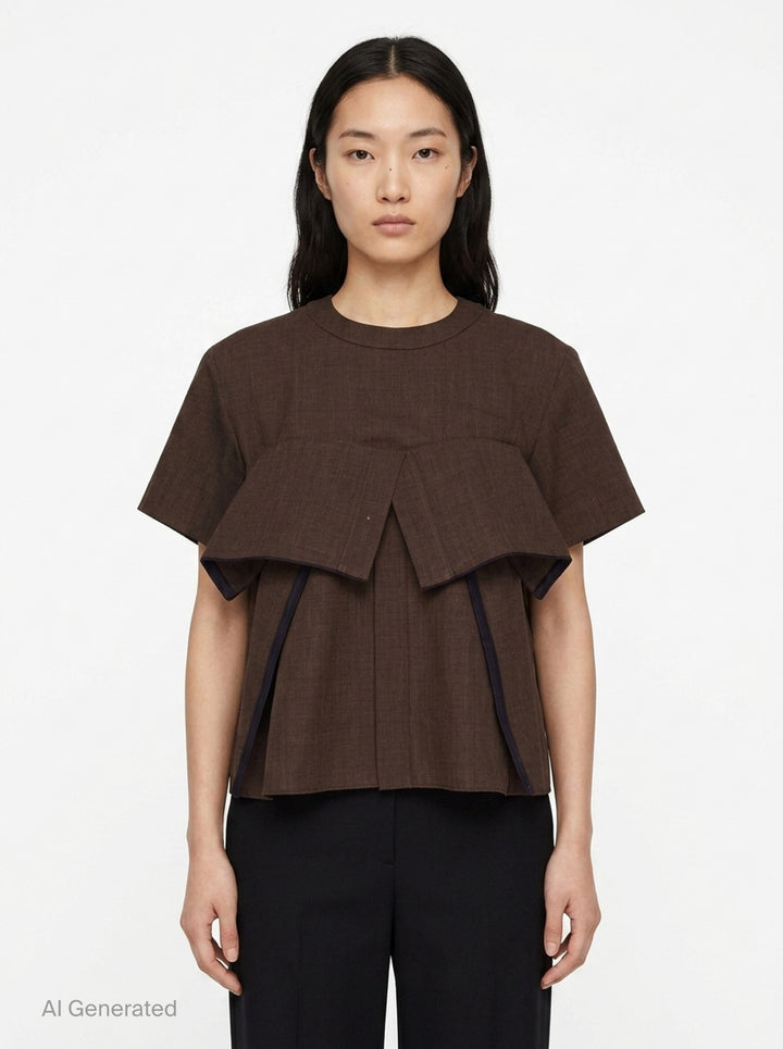 Suiting Short Sleeve Pullover | sacai | Club21 - front