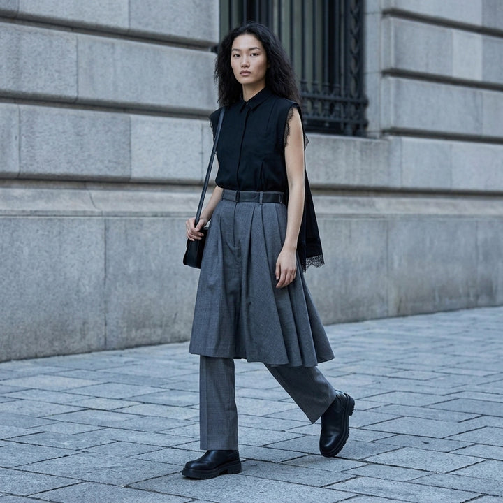 Suiting Skirt-Overlay Pants | sacai | Club21 - lifestyle