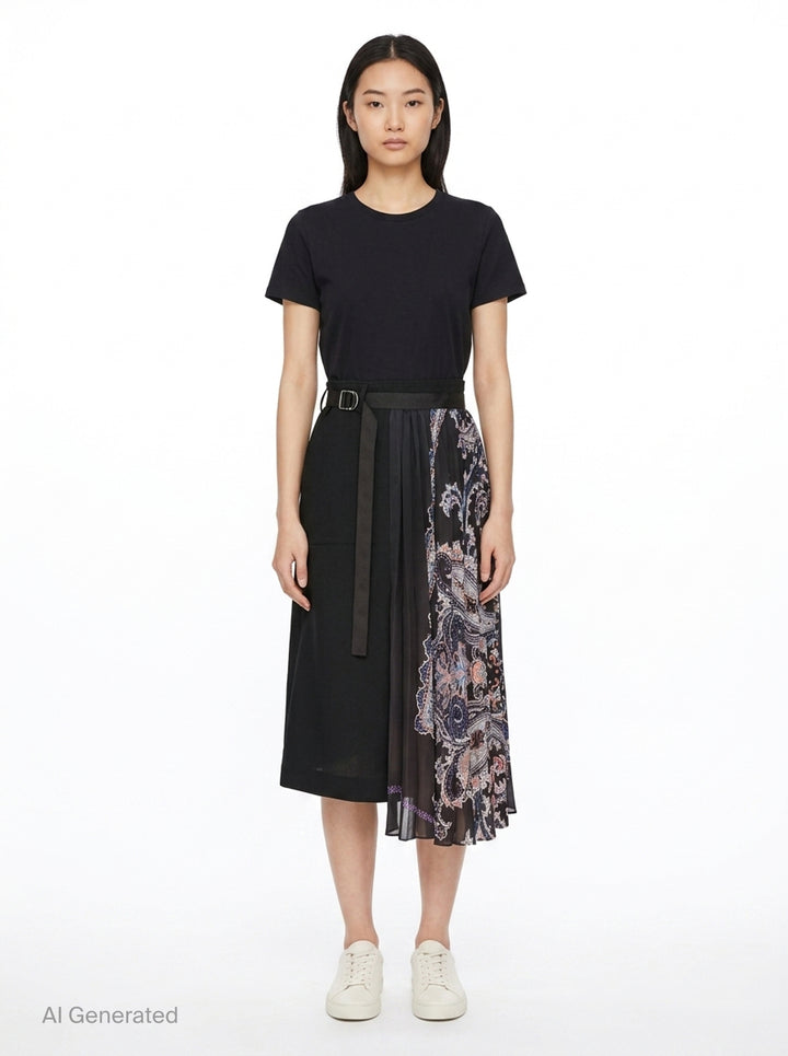 Suiting x Paisley Print Skirt | sacai | Club21 - front