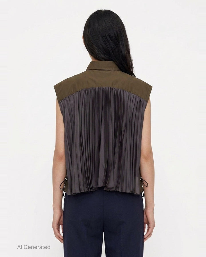Taffeta Bonding Satin Vest | sacai | Club21 - back