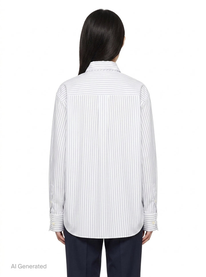 White Poplin Scarf Shirt | sacai | Club21 - back