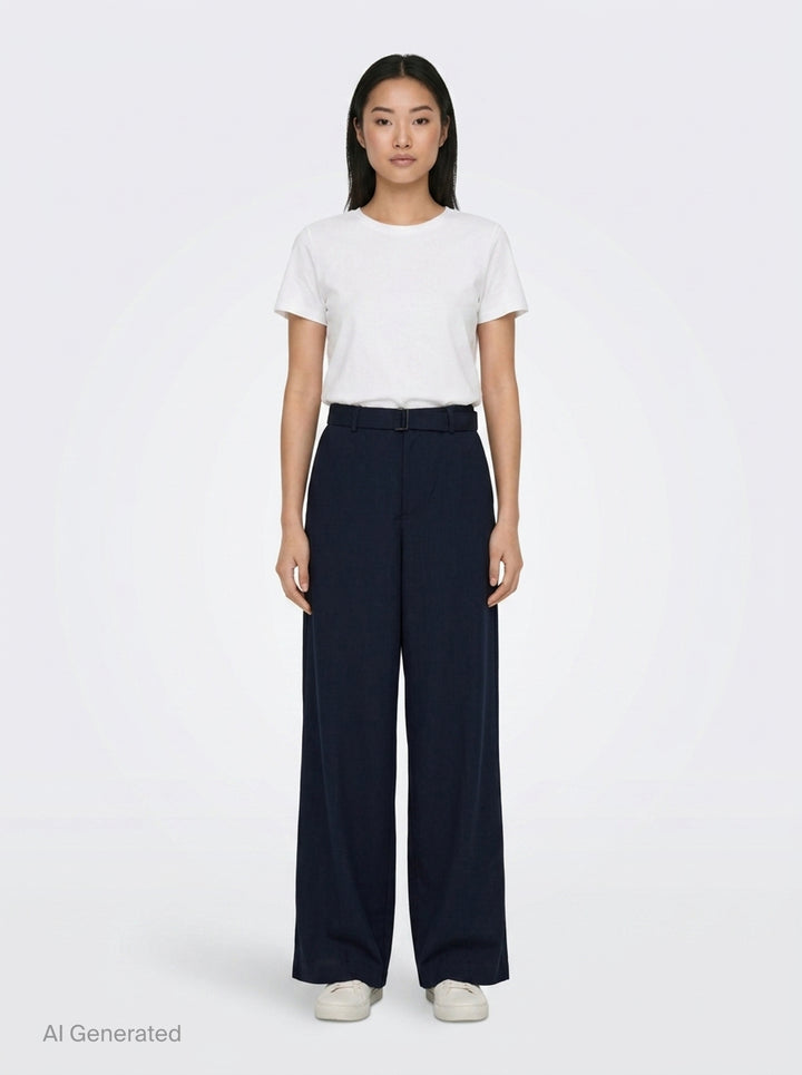 Wide Leg Belted Suiting Pants | sacai | Club21 - front