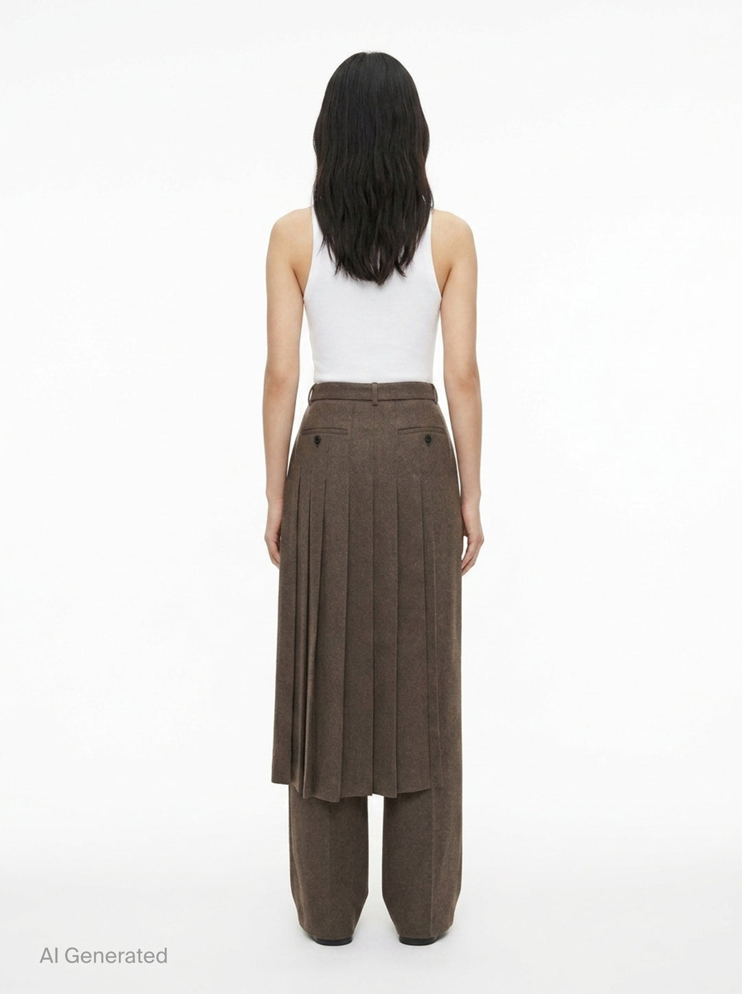 Wool Flannel Layered Pants | sacai | Club21 - back