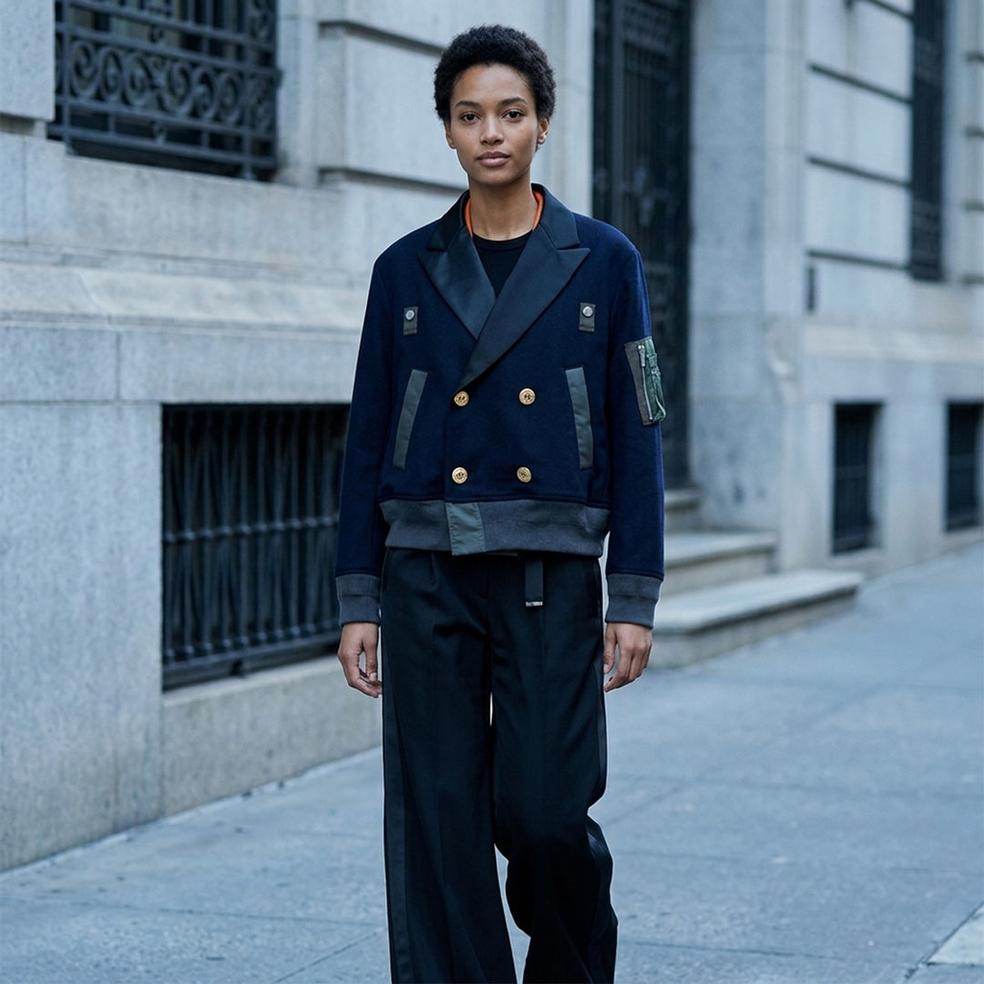 Wool Flannel Nylon Twill Jacket | sacai | Club21 - lifestyle