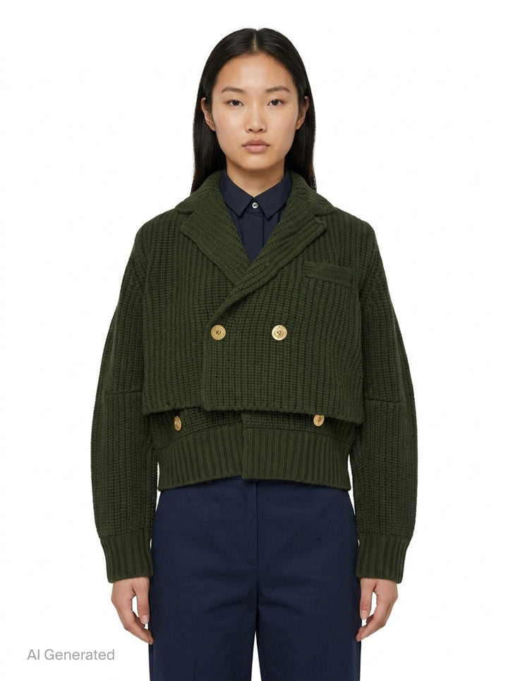 Wool Knit Suiting Jacket | sacai | Club21 - front