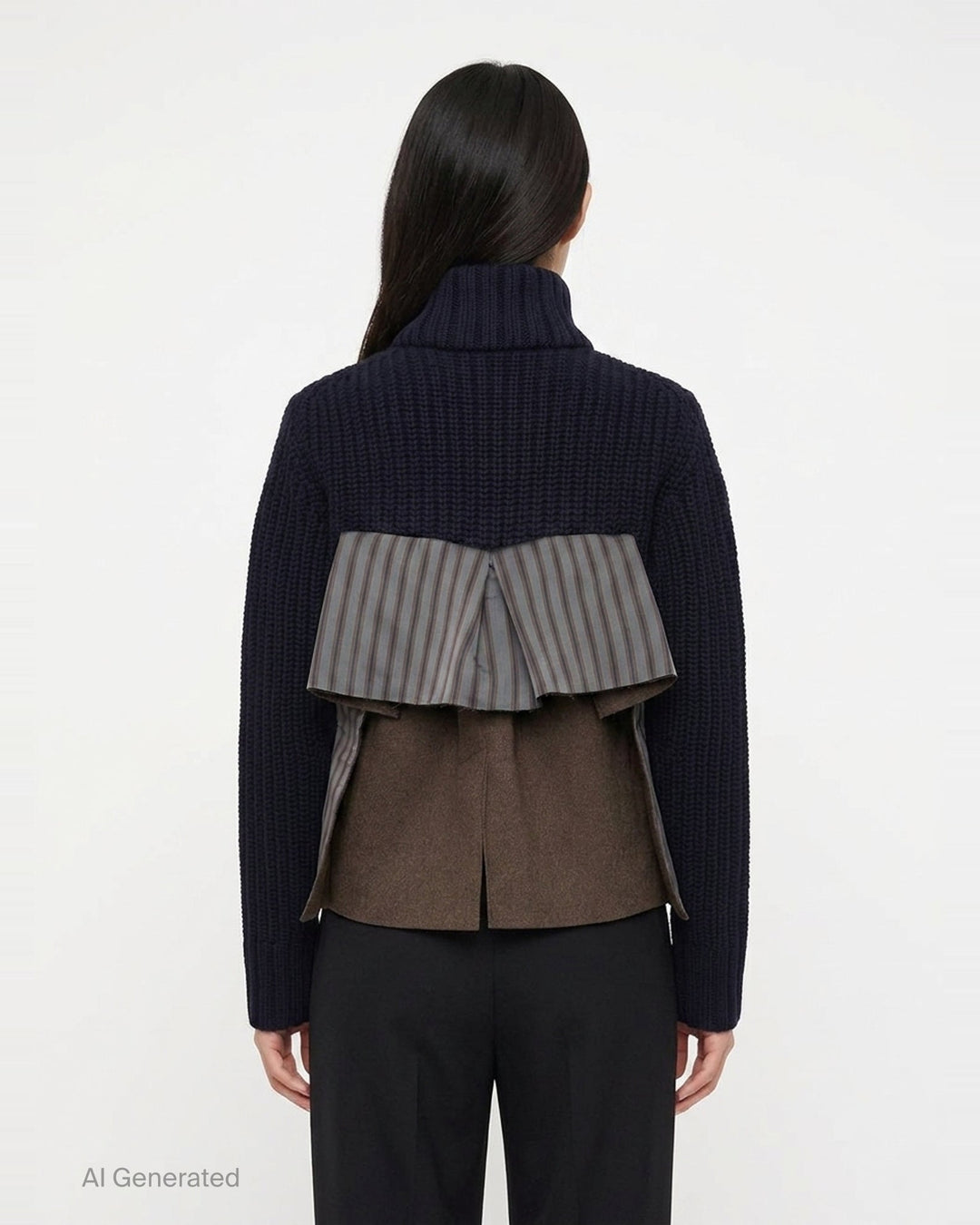 Wool Melton Knit Blouson | sacai | Club21 - back